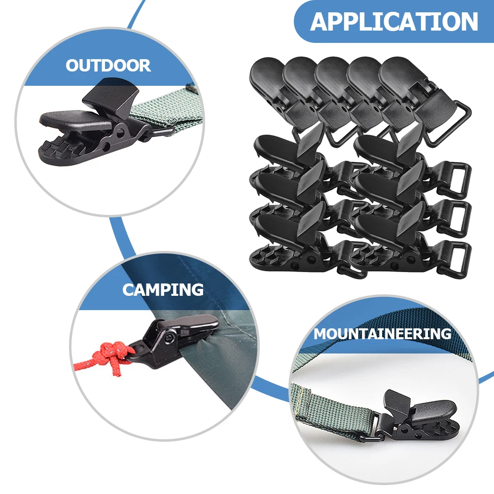 

20pcs Heavy Duty Tent Clips Windproof Reusable Tarp Clips For Camping Awnings Boat Covers Caravans Sailing Outdoor Canopy