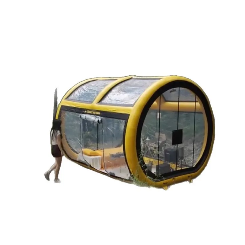 Inflatable tent cylindrical type, outdoor portable closed-air tent, starry sky top windproof and rainstorm