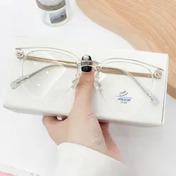 Transparent Glasses Women Myopia Glasses Titanium Alloy Men Anti Blue Light Computer Eyeglasses -0.5 -0.75 -1.0 -1.25 -1.5 -6.0