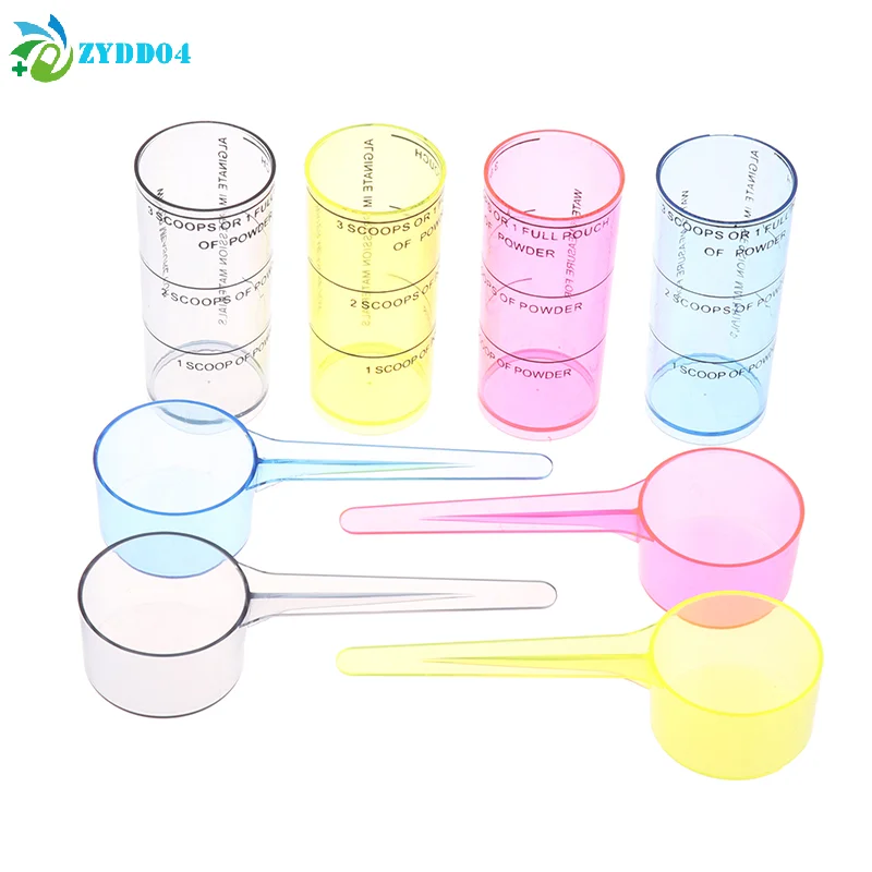 ●1Set Plastic Dental Alginate Spoon Measuring Scoop For Liquid Dental Lab Oral Impression Material Mixing Cup Powder Surveying