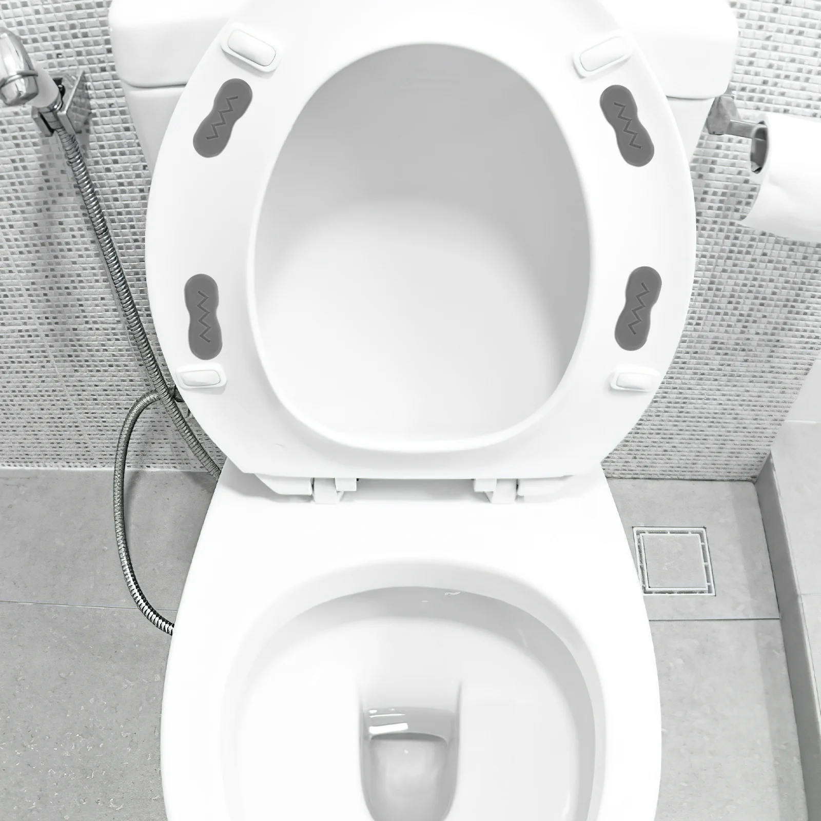 

2Set Toilet Seat Bumpers Universal Adhesive Kit Replacement Household Toilet Seat Repair Durable White Replacement Bumpers