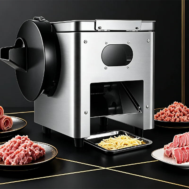 Electric Automatic Meat Cutting Machine Fresh Pork Chicken Fillet   Beef Breast Meat Shredder Vegetable Cutter Core Motor