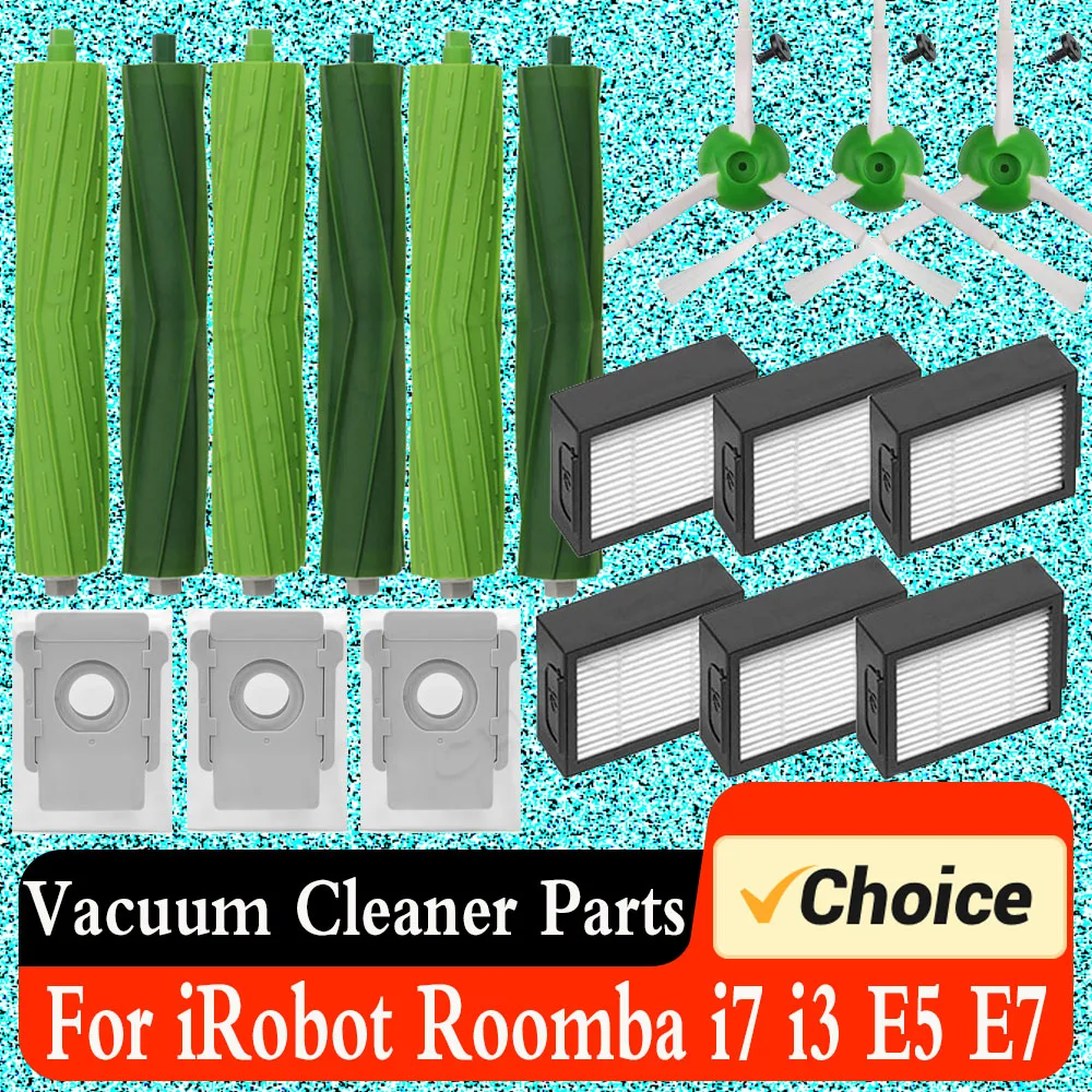 Kit de repuesto para Irobot i7 j7 i3 E5 E6 S9 Serie I, Accesorios Roomba, cepillos de rodillo, filtro Hepa, bolsa de polvo, electrodoméstico