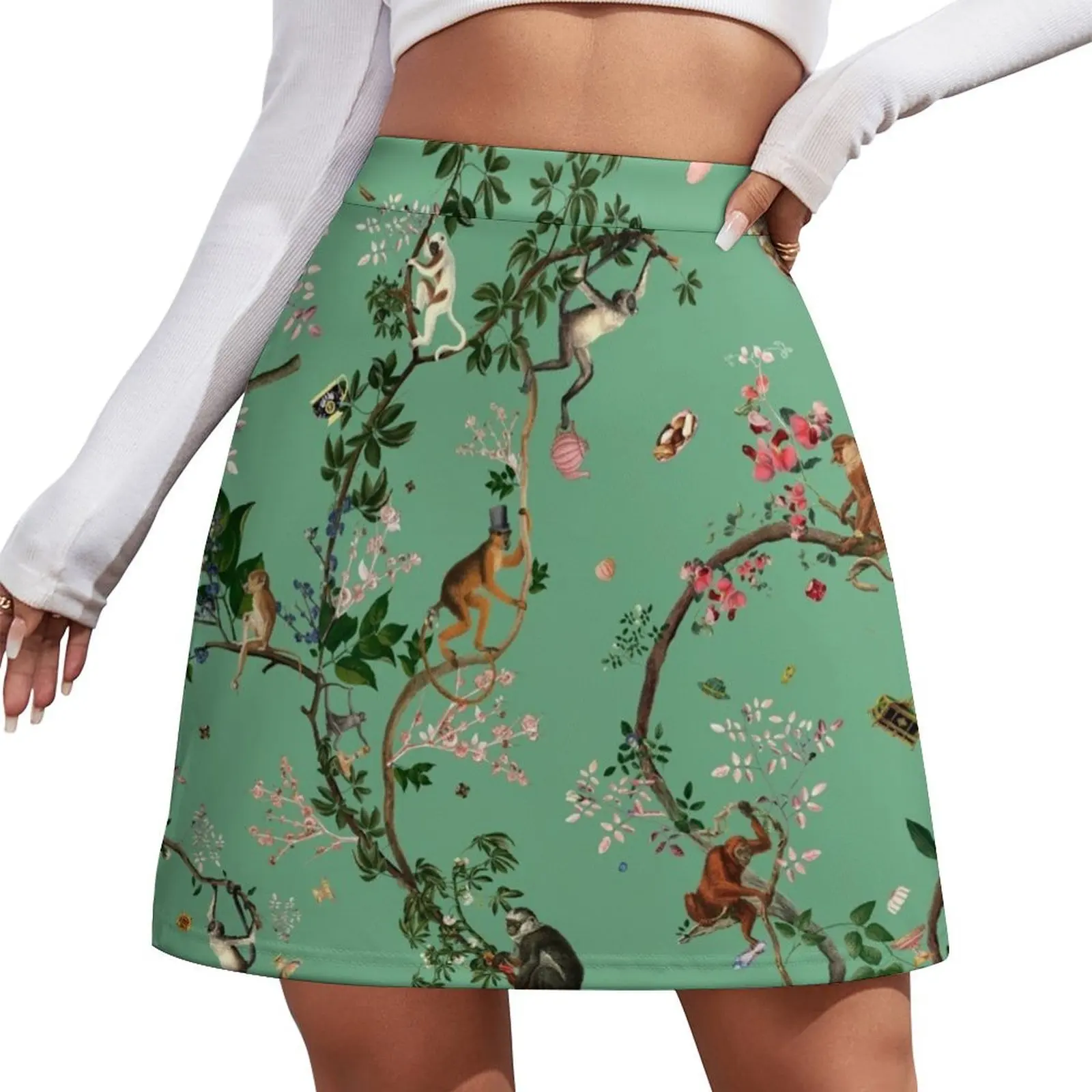 Monkey World Green Mini Skirt clothes for women mini skirts Mini Skirt