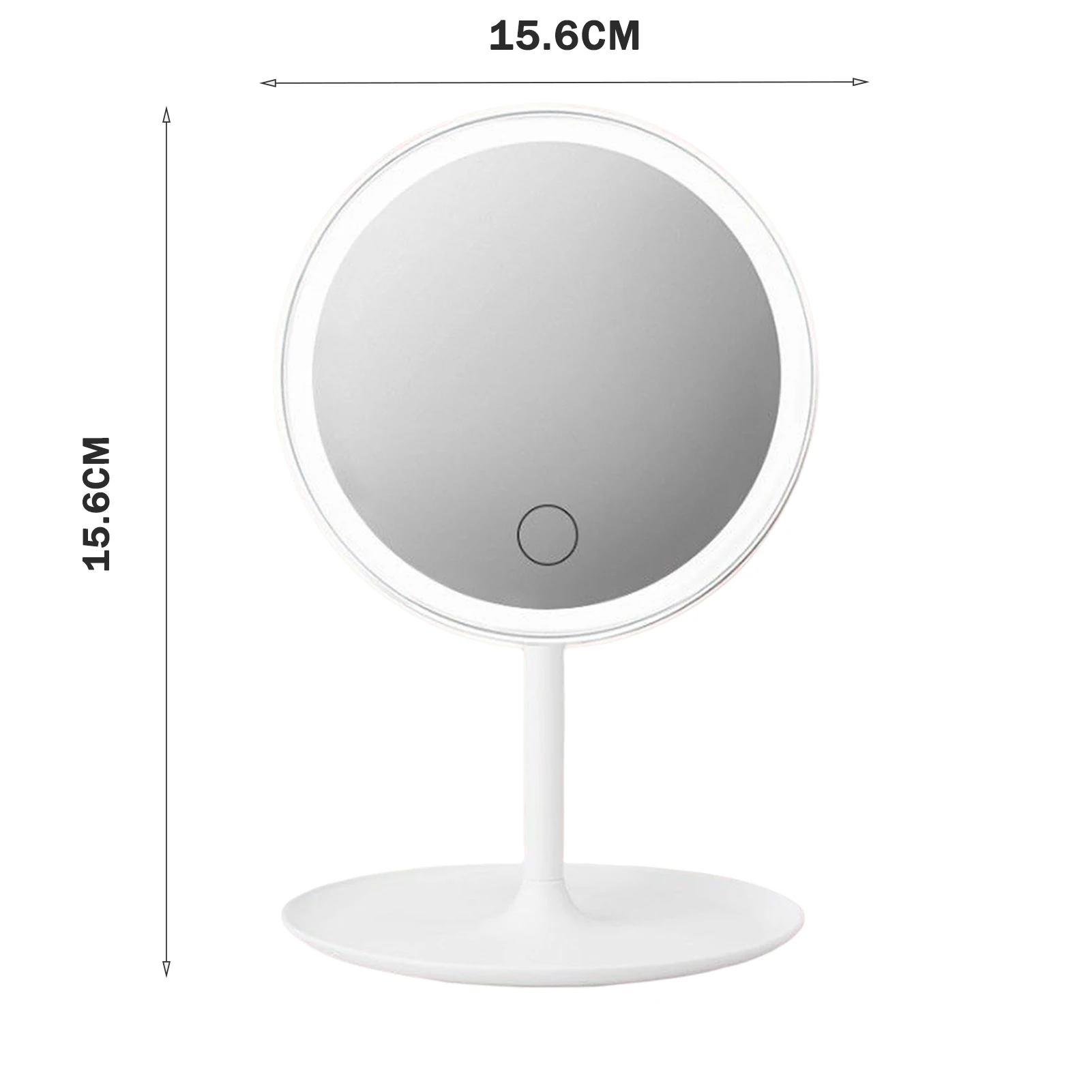 Miroir de maquillage LED avec lampe de rangement, miroir cosmétique rotatif de bureau, variateur de lumière réglable, miroir de courtoisie USB