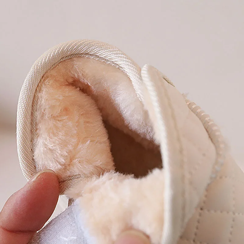 Stivali da neve per neonate autunno inverno bambini scarpe calde in cotone per esterni stivali Casual per bambini in peluche antiscivolo antivento impermeabili