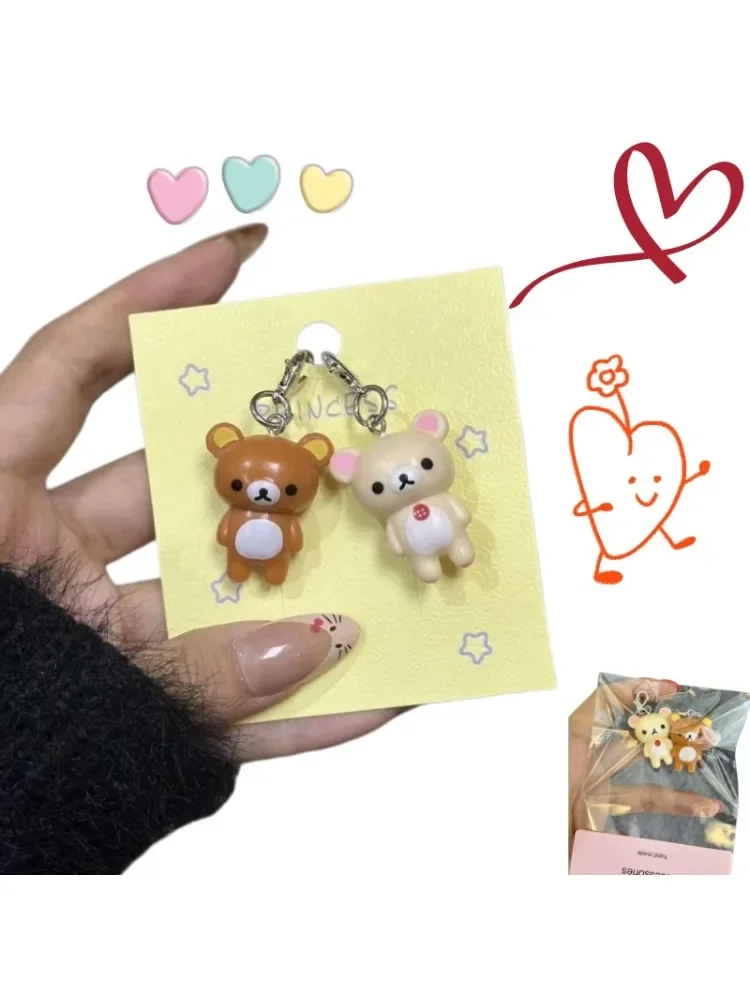 Super süßer Rilakkuma Cartoon-Bär Plüschpuppe & bezaubernder Schlüsselanhänger – Perfektes Geschenk für Paare an Feiertagen – Detail 1