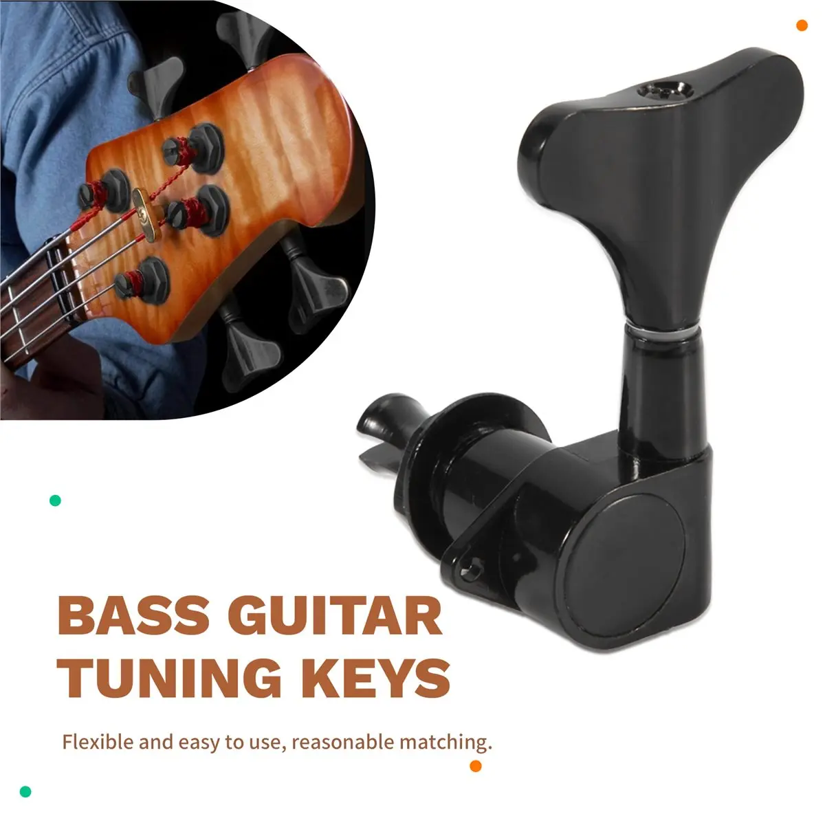 NEW DT85-2+2 Sealed Guitar Tuning Pegs Keys 2R2L Tuners for and Jazz , Black