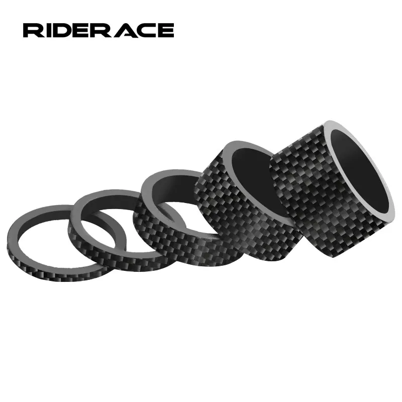 RIDERACE-Entretoise de casque de vélo en fibre de carbone, tige de fourche avant VTT, rondelle ultra légère, accessoires de réglage, 28.6mm, 1-1/8"