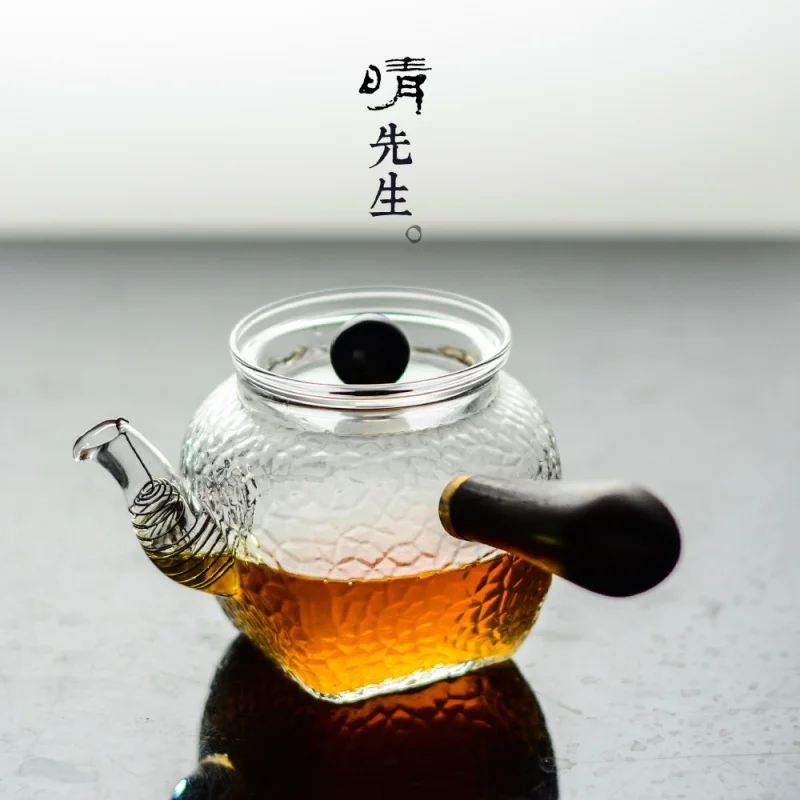 Sunny Glass Teapot Side Handle Tea Cooker Cup Heat Resistant Teapot Kombucha Temperate Filter Electric Ceramic Stove Tea Brewing