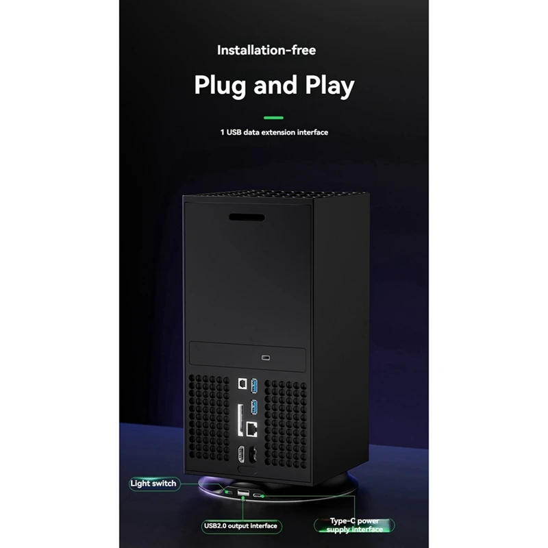 Cooling Dock For  Series X Console Upright Stand With RGB Light USB Interface For  Series X Game Accessories A