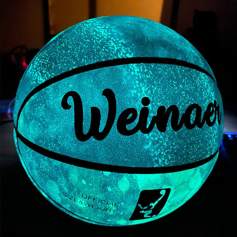 Ballon de basket-ball phosphorescent, streetball hygroté, taille normale 7 #, lumineux, cadeau de jeu de nuit