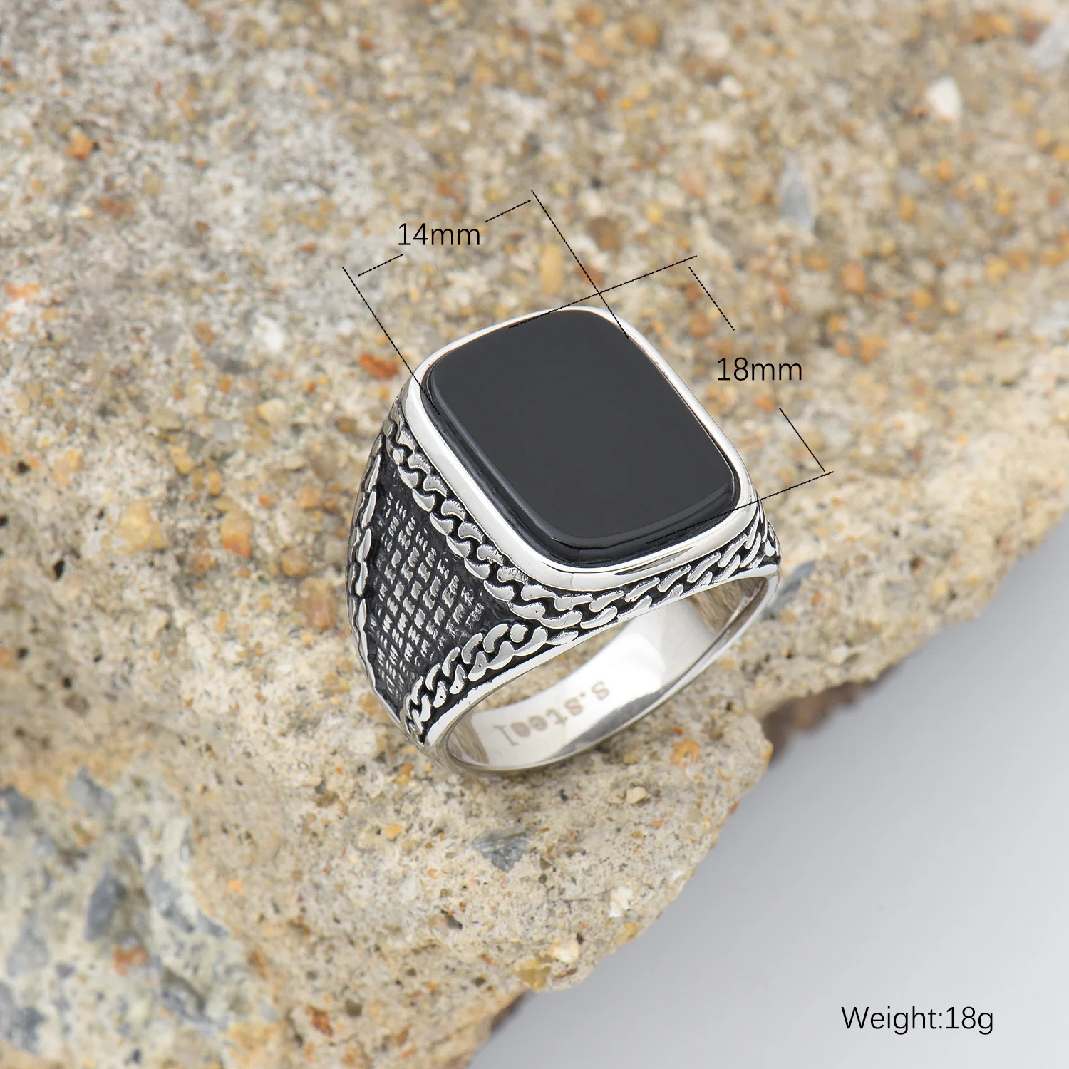 Men\'s High Quality 316L Stainless Steel Variety Onyx Rings Fashion Trend Jewelry