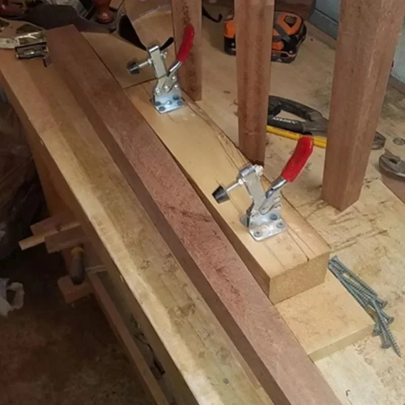 4PCS GH-201B Toggle Clamp 90กก.Quick ReleaseแนวนอนClampsล็อคLever Fastenerมือเครื่องมือไม้คลิปเครื่องมือ