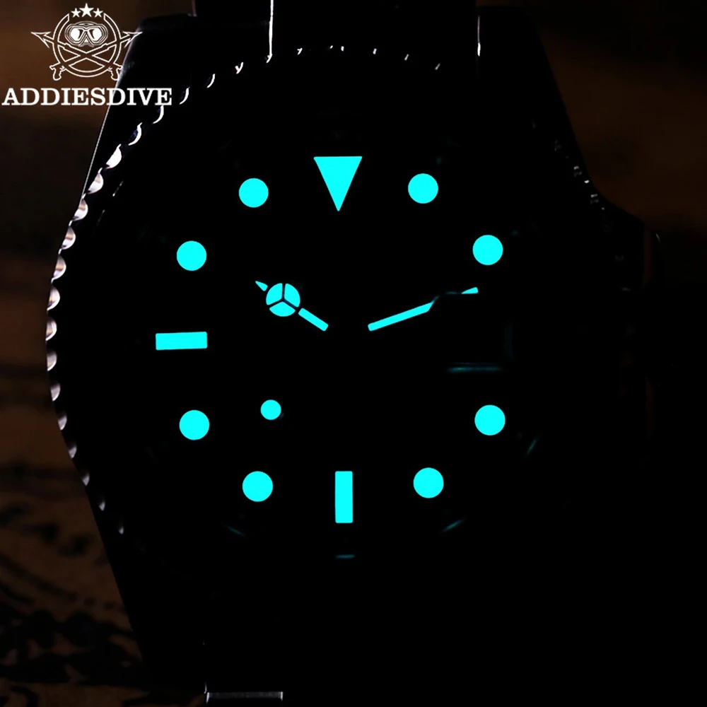 ADDIESDIVE Men's Quartz Watch Stainless Steel Waterproof BGW9 Luminous Analog Watch 41mm Luxury Wristwatch Calendar reloj hombre