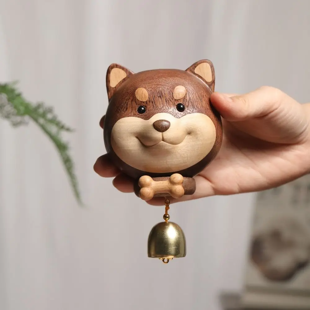 

Wooden Cute Dog Doorbell Decorative Animal Theme Cartoon Door Bell Entry Reminder Wind Chime Doorbell Ornament Business Opening