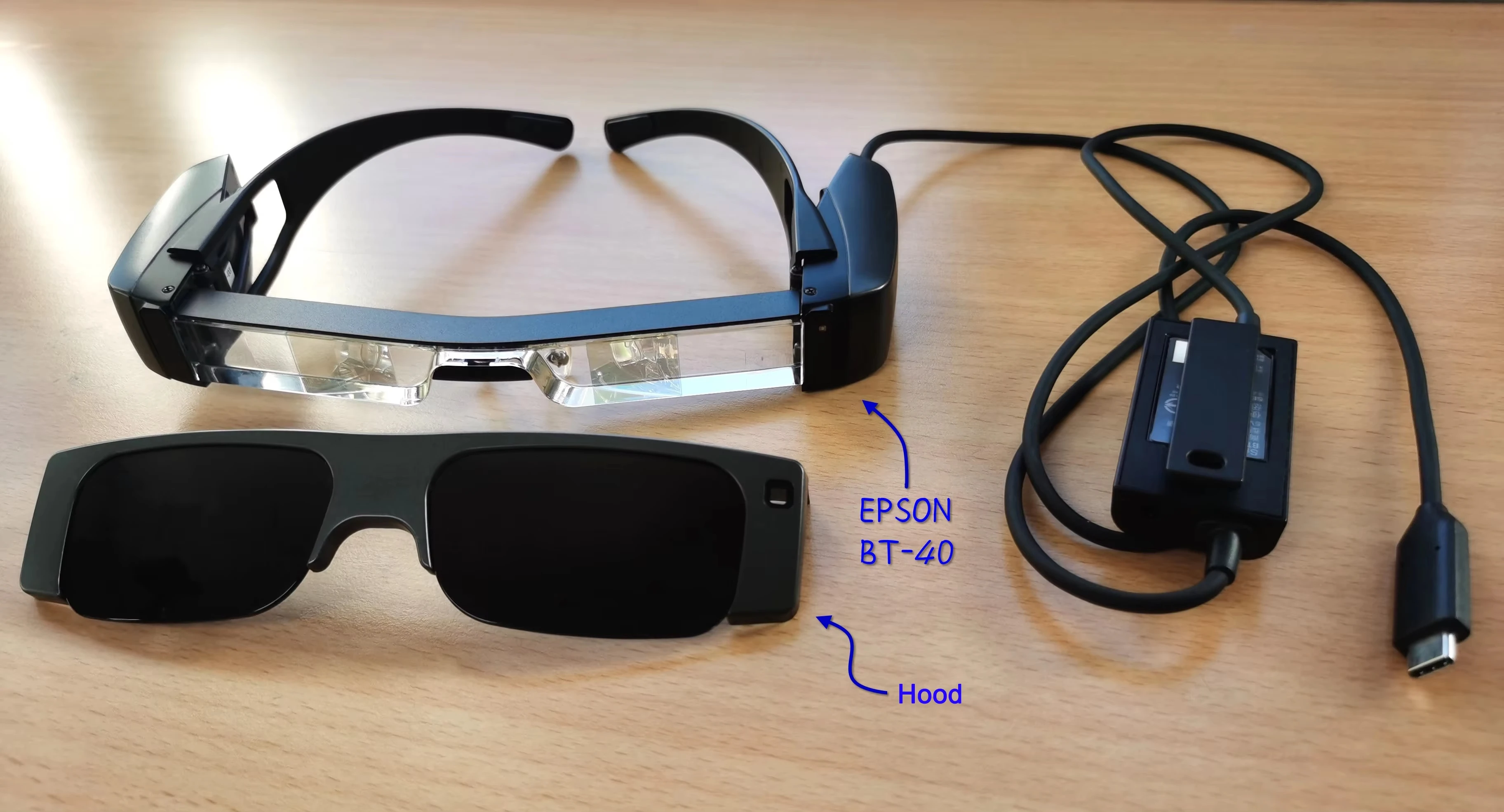 Epson Moverio BT-40 Smart Glasses AR-Headset 120 Zoll Full HD 1080P OLED-Mikroprojektion Freisprecheinrichtung für Smartphones bis zu 6,8 Zoll