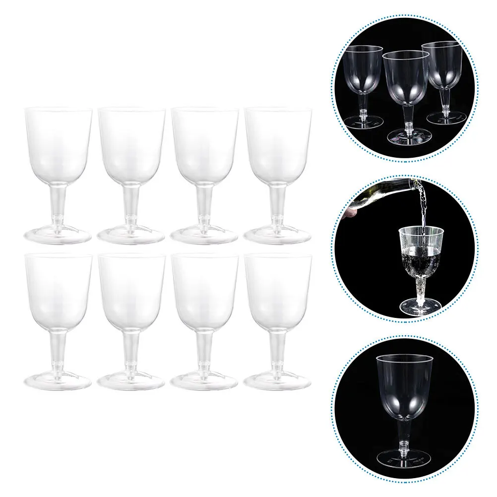 

8Pcs Plastic Wine Cups Clear Disposable Cocktail Glasses Party Wedding Bar Drinkware Plastic Wine Tumblers