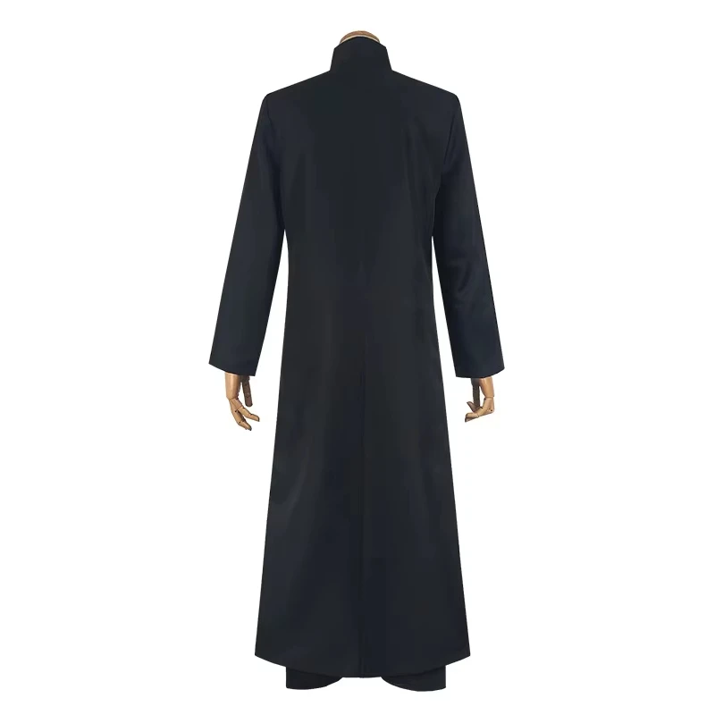 Movie Matrix Neo Cosplay Costume Black Long Trench Coat Pants Glasses For Men Women Halloween Carnival Party Role Play Outfits view 4