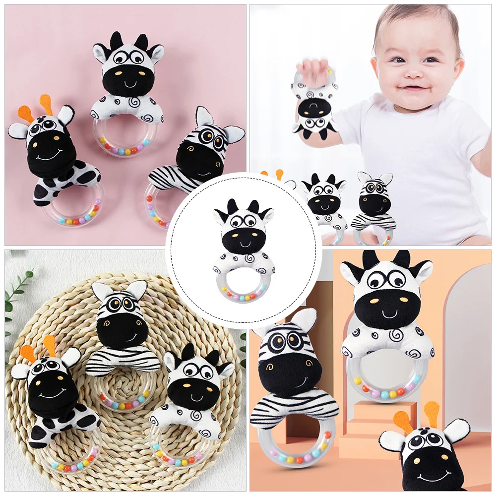 Baby Hand Rattle Cartoon Animal Shape Easy Grip Educational Plaything Indoor Outdoor Fun Sound Early Learning Sensory