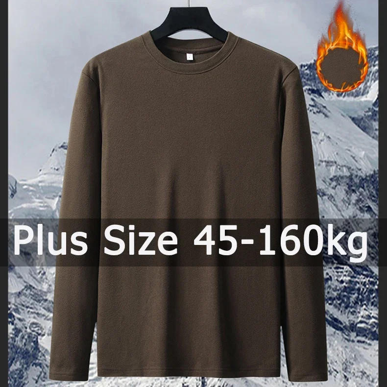 Męskie zimowe swetry ciepła bluza duży rozmiar 85-150kg Plus rozmiar 3XL-8XL pulower z długim rękawem T-shirt topy sportowe