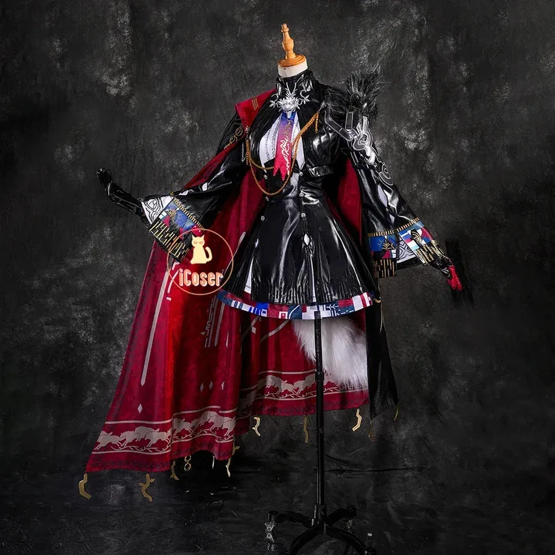 25COSArknights Lappland The Decadenza أزياء تنكرية شعر مستعار فستان موحد الذيل أغطية الرأس عباءة لعبة الدعائم حفلة الهالوين النساء iCo #4