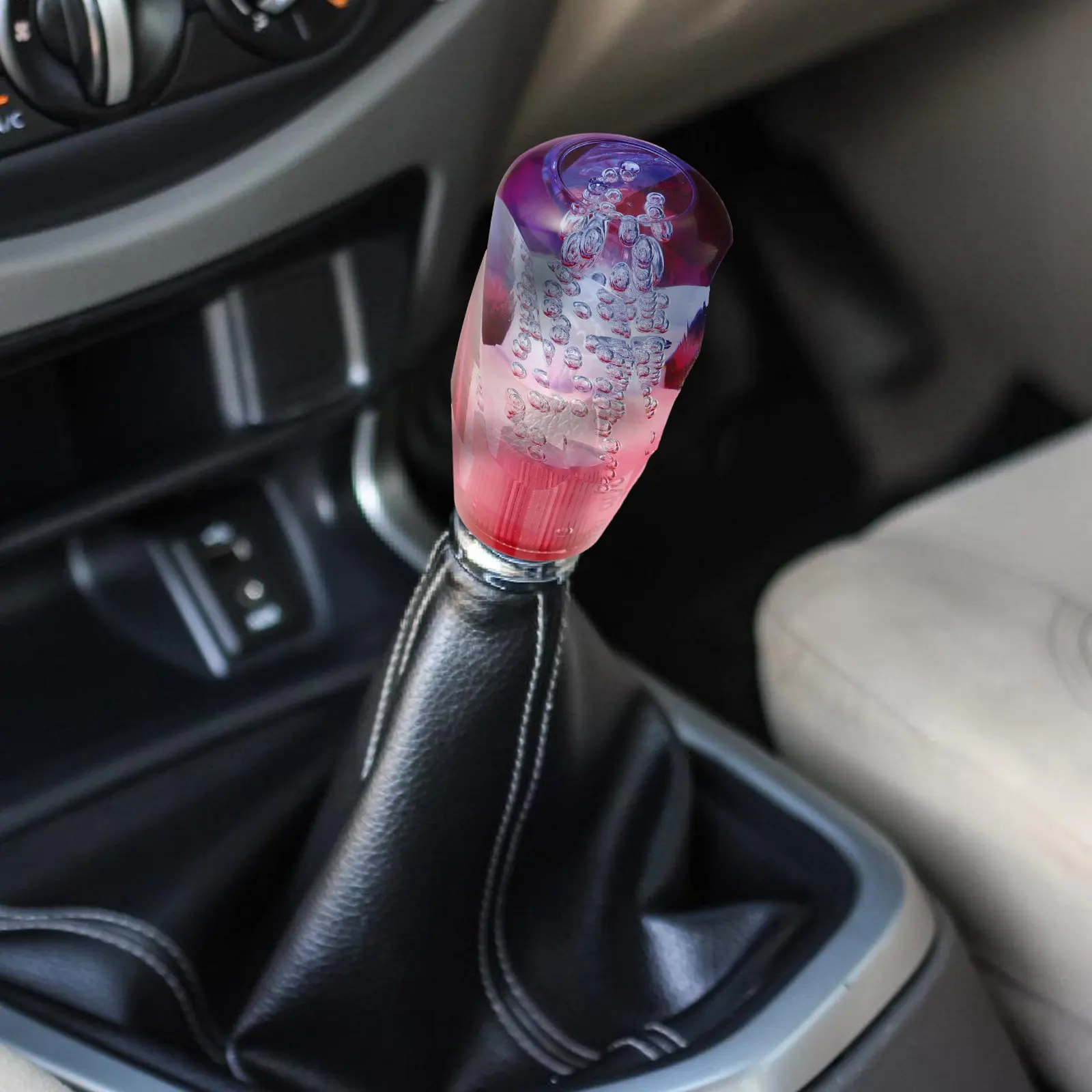 

Gear Shift Knob Transparent Crystal Clear Design 10Cm Dual Color Stick Shifter Universal Car Gear Shift Knob Manual Automatic