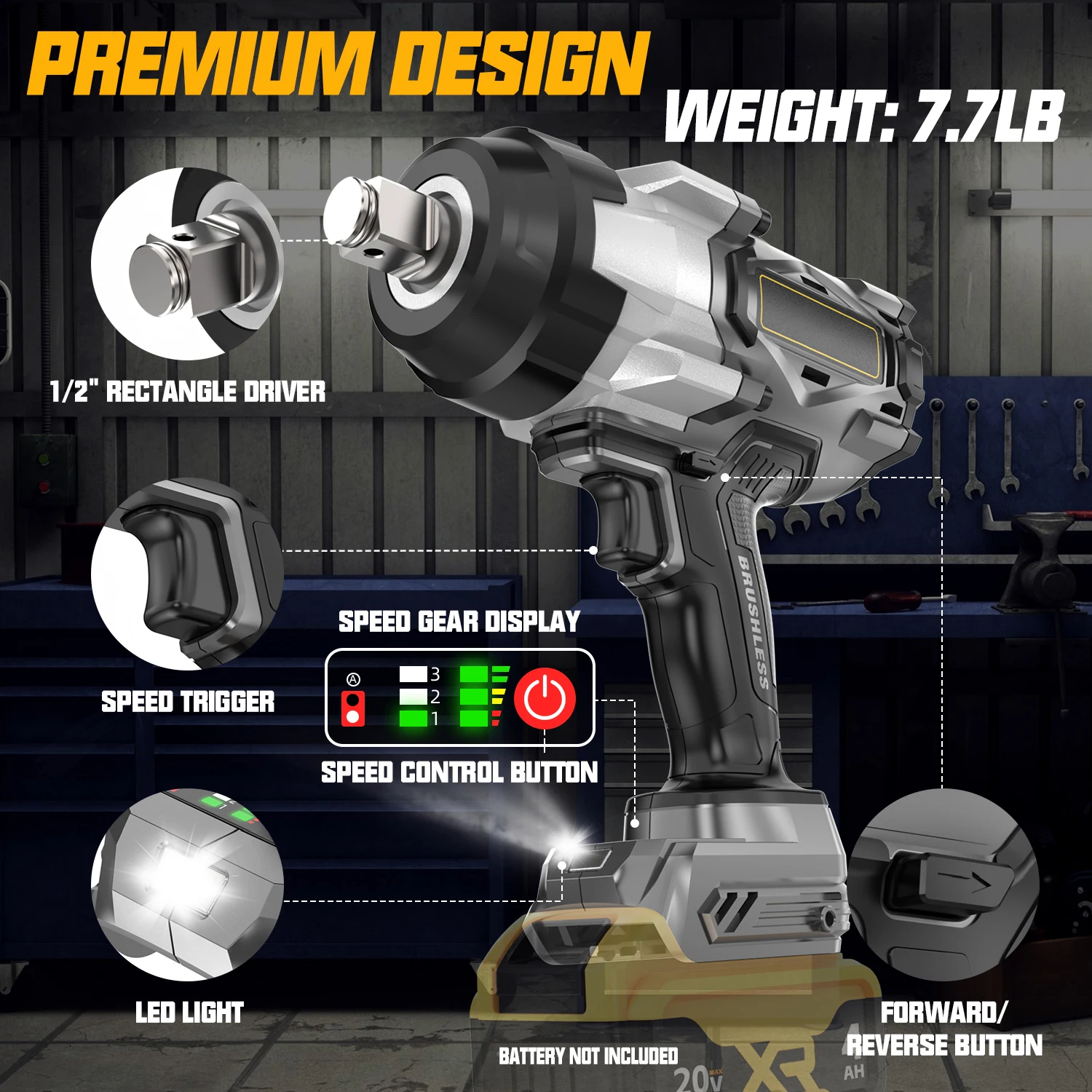 Bezprzewodowy klucz udarowy 3/ – Impact Wrench 3/4 Inch High Torque recenzja i cena