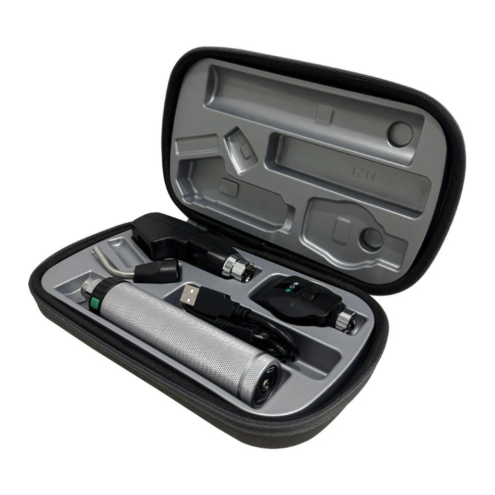 Ophthalmic optical devices such as ophthalmoscopes and retinoscopes for veterinary eye examinations.