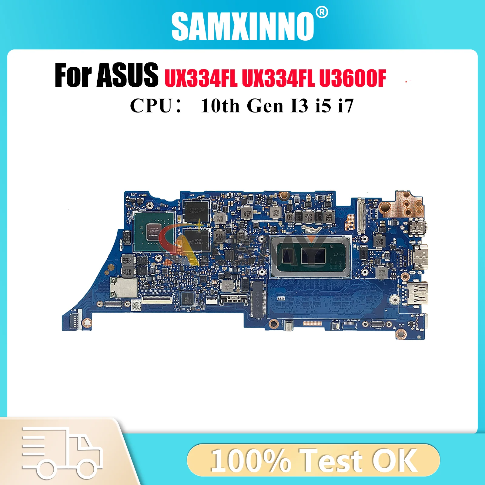 

Материнская плата UX334FL для ноутбука ASUS ZenBook UX334F UX334FL U4600F U3600F UX463FL с 10-го поколения I3 i5 i7 100% тест в порядке