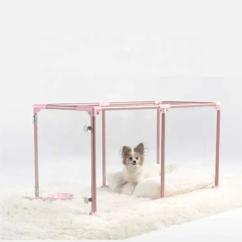 Manufacturer Acrylic Aluminium Detachable Safety Heavy Duty Large Pet Supplies Transparent Indoor Cat Dog Kennel House Fence Pen