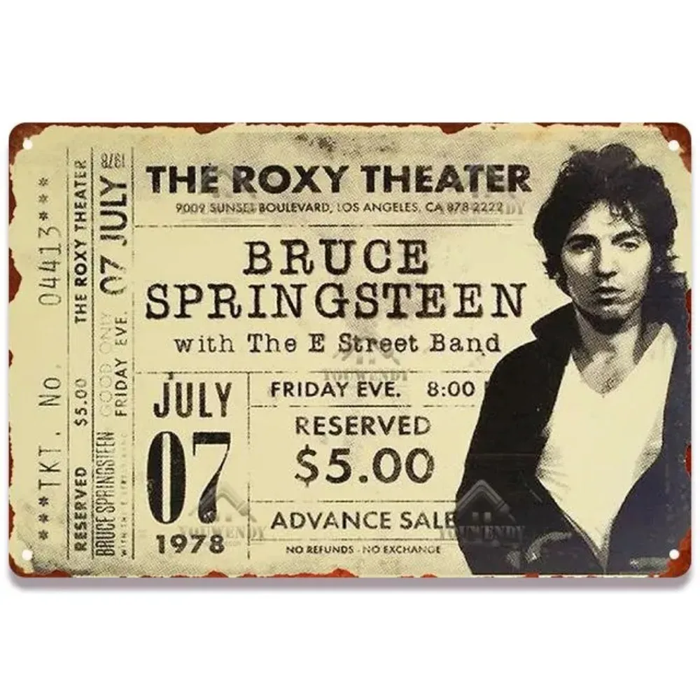 لافتة ملصق معدنية لحفلات موسيقى الروك العتيقة - لوحة رسم فنية - مثالية لبار الحانة الرجعية والديكور المنزلي #3