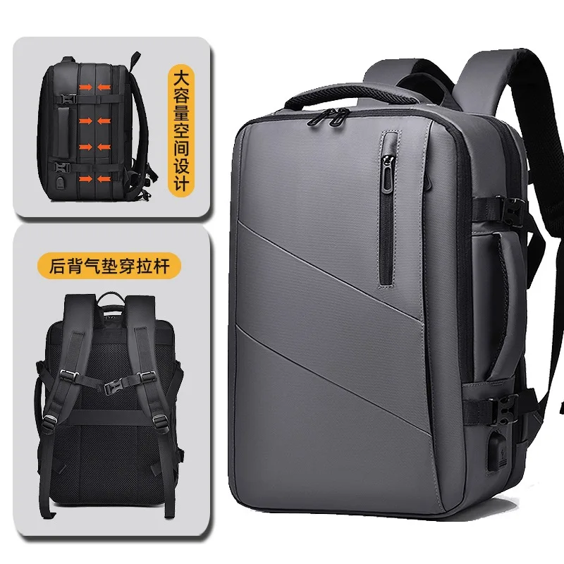 Waterproof Oxford Backpack Large Capacity Men Business Bag Laptop backpack Expandable Backpacks Shoulder Bags with USB Charging