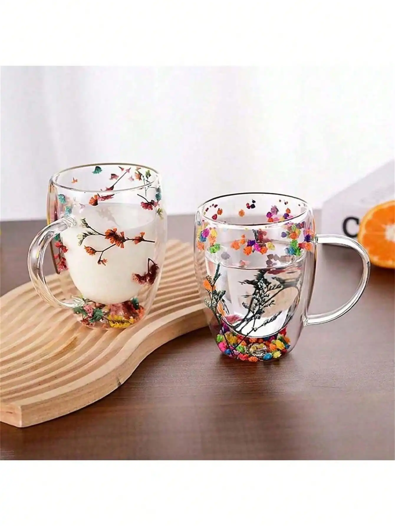 1PC 350ml/11.83oz double-layer heat-resistant glass coffee cup, a beautiful gift choice made of high borosilicate glass material