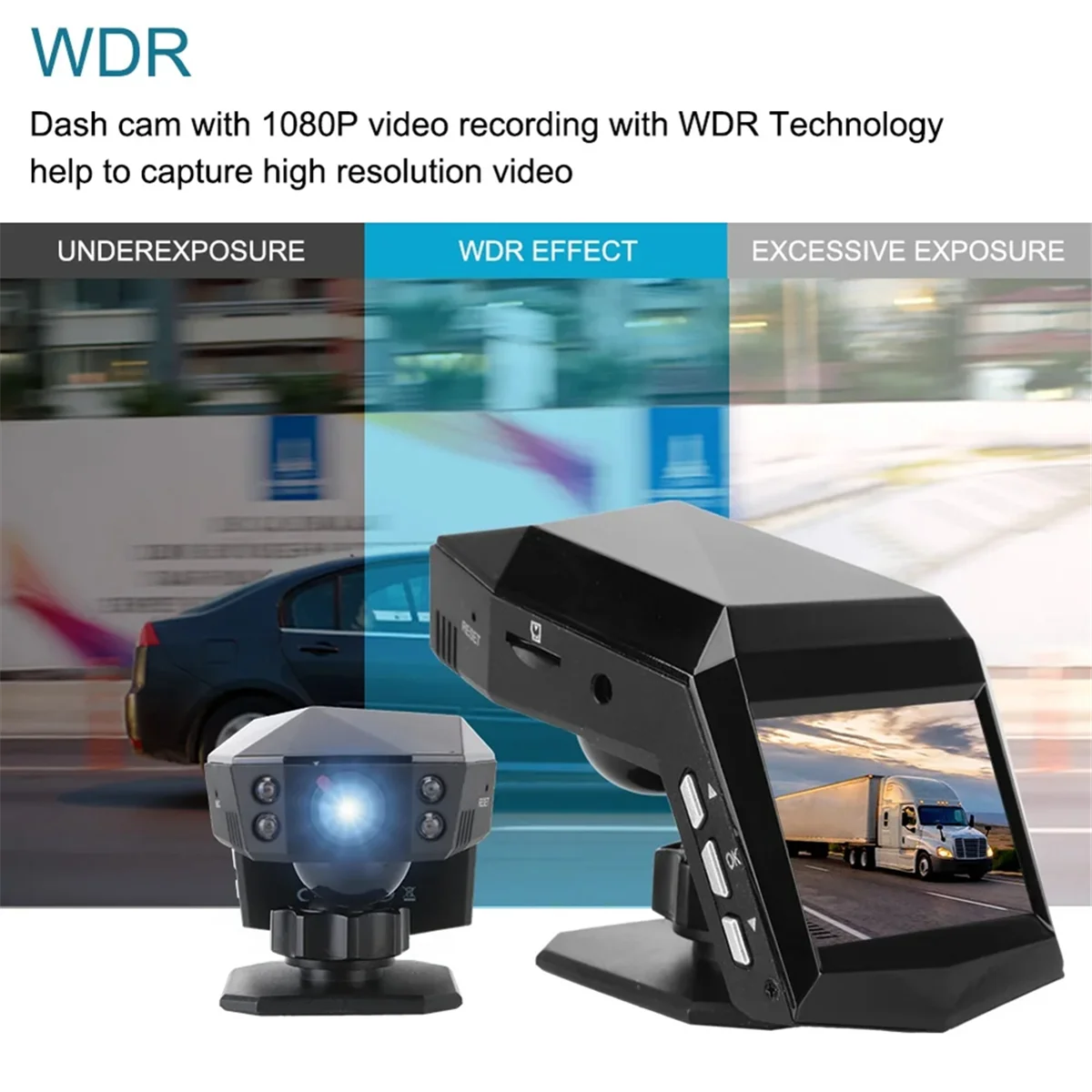 

Unique Dual Lens DVR Camera Car Dash Cam Video Recorder Rear View Monitor DashCam 2Inch Screen 1080P Wide Angle(B)