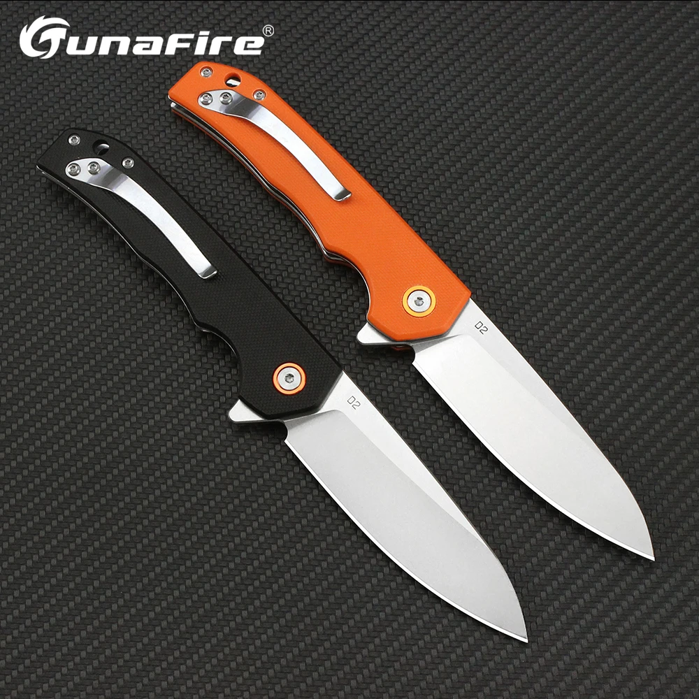 

Складной карманный нож Tunafire D2, стальное лезвие G10, ручка для выживания, охоты, кемпинга, тактические складные ножи, инструмент EDC, Jackknife