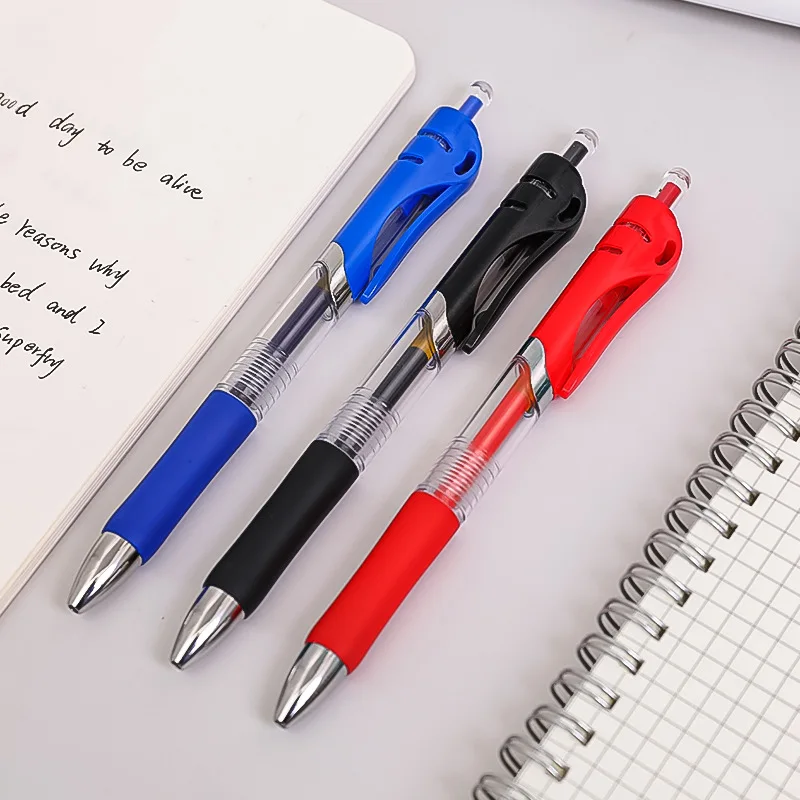 Simple Bullet Press Pen Student Exam Press Gel Pen Learning Office Stationery Signature Ink Pen Black Glass pen