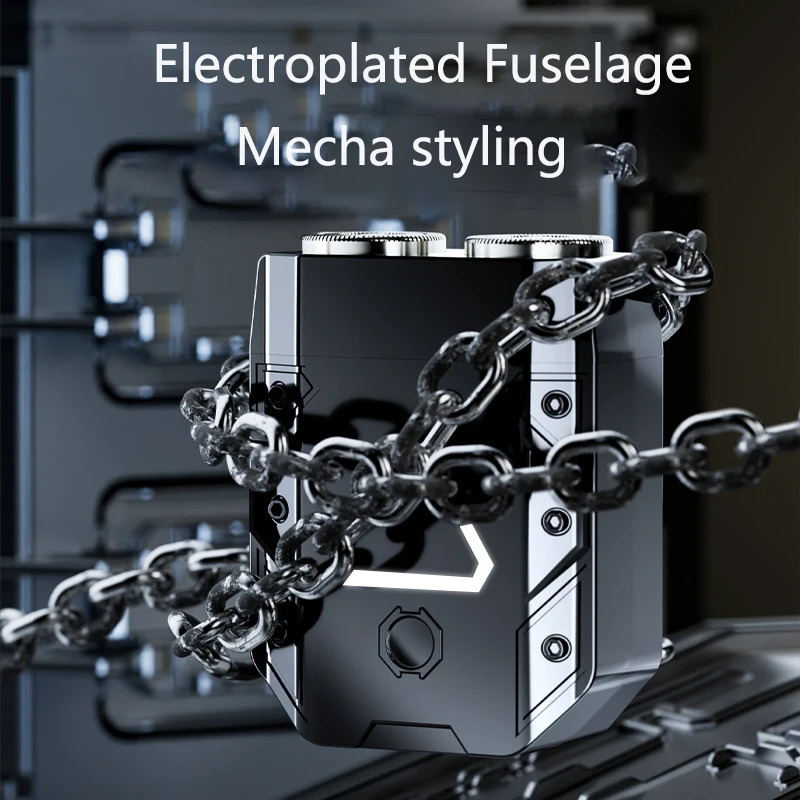 STLF Mecha Style Doppelschneiderkopf, waschbar, tragbar, Mini-Elektrorasierer, Rüstungsrasierer, Mini-Rasierer mit magnetischer Klinge