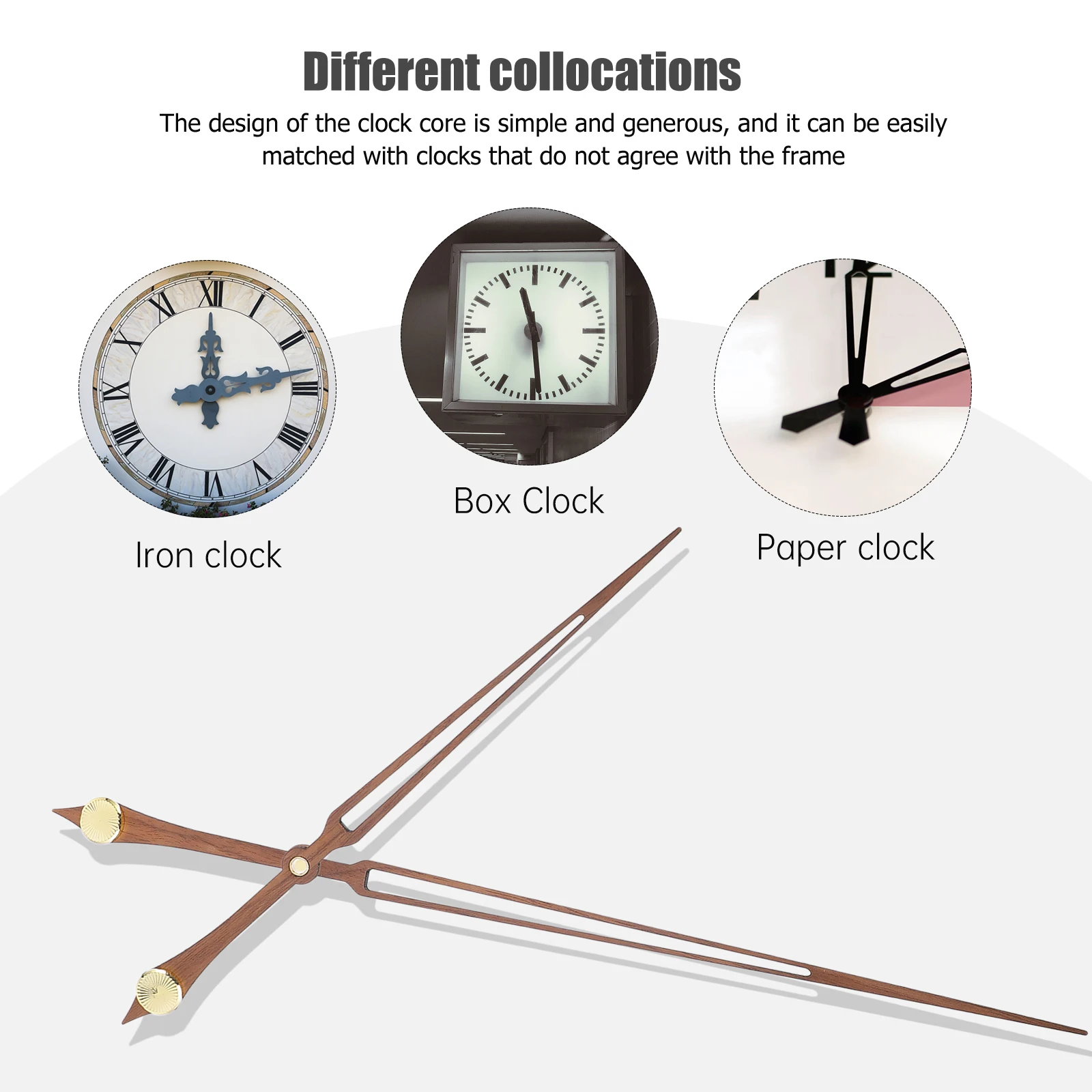 

1Set Black Walnut Wooden Clock Hands Large Size Replacement Accessories Wall Hanging Clock DIY Repair Pointers