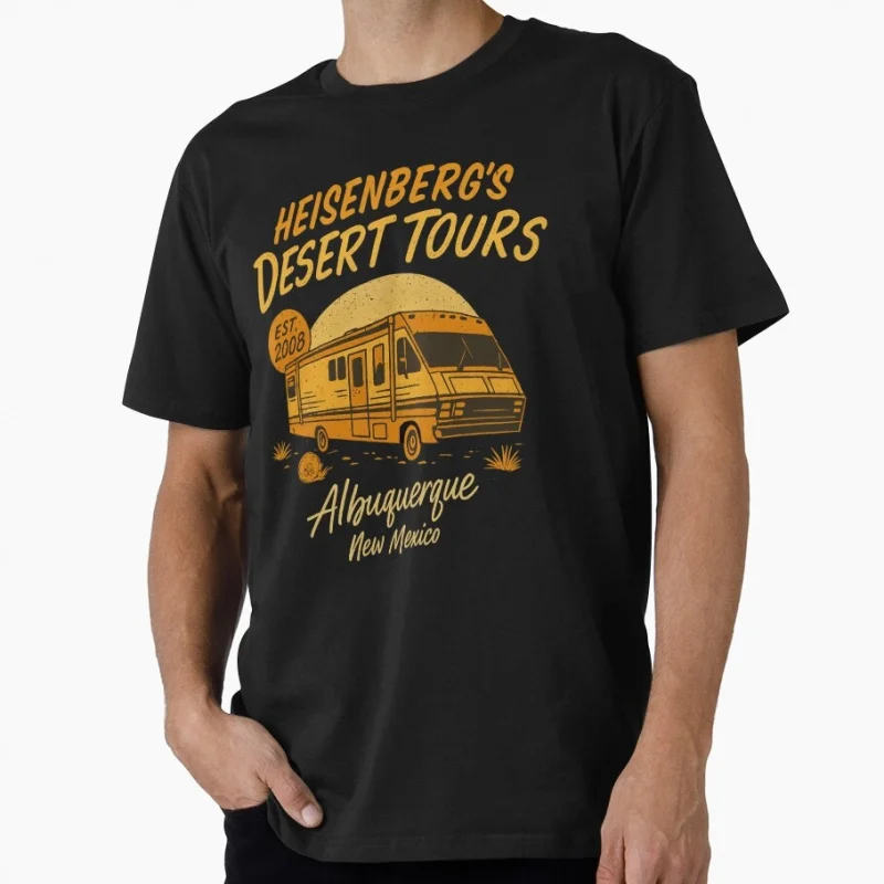 Heisenberg Desert Tours Vintage Crime Movie Breaking Bad Gift t shirt Men's O-Neck Short Sleeve Graphic clothes All size tee