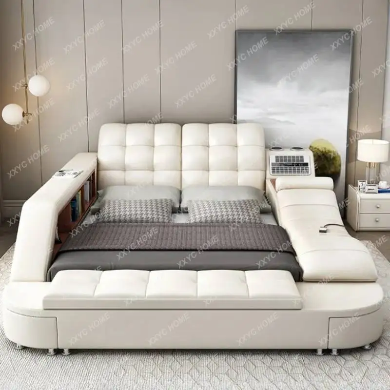 حار بيع لطيف تحت التخزين سرير مزدوج الجمالية ماستر غرفة نوم متعددة الوظائف إطار سرير مزدوج #3