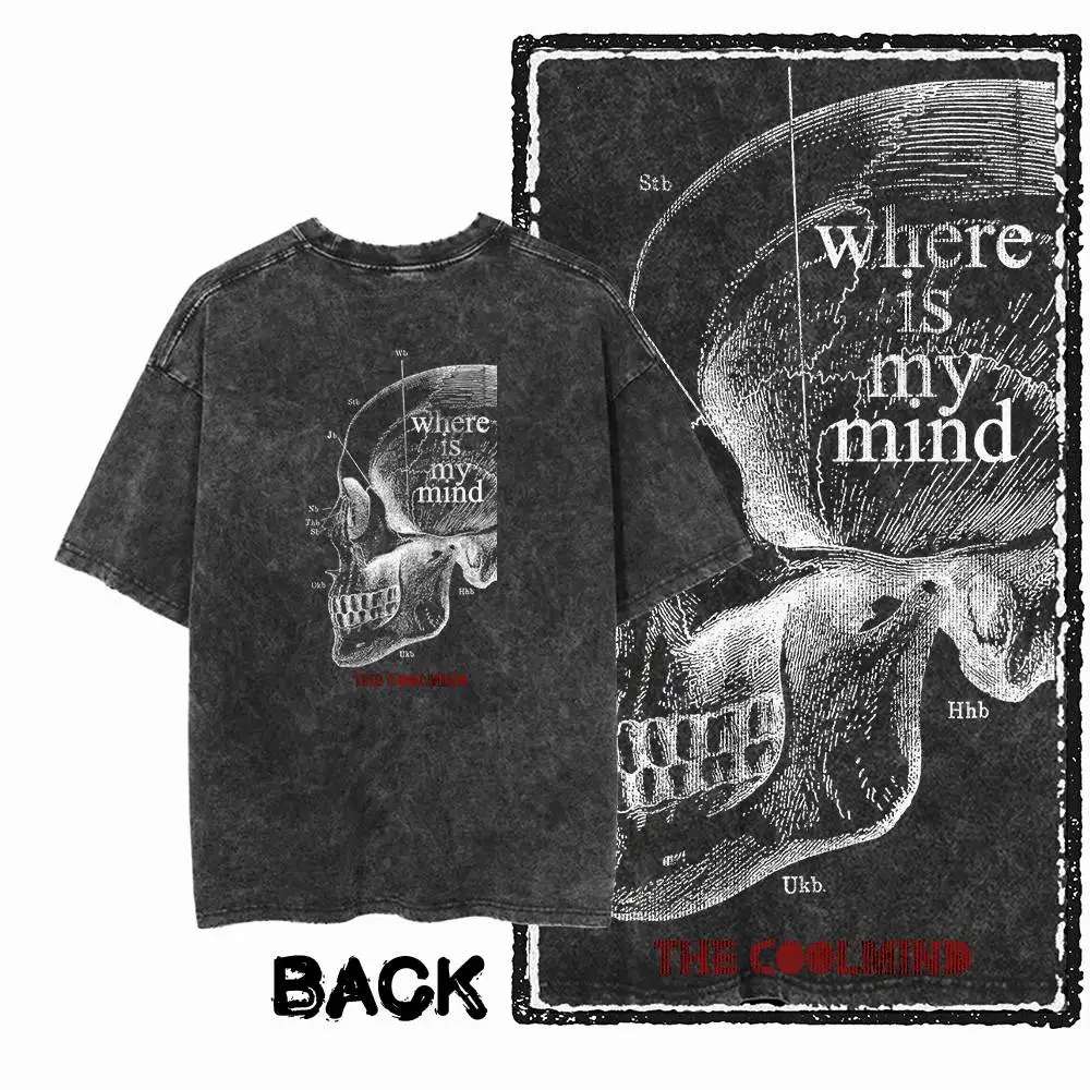 G36 Back Print Cotton Men's o-neck Skull GraphicT-shirt | Acid Washed  Streetwear Big Size Cool Vintage men's Tee Tshirt