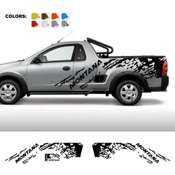 Pickup Body Side Stickers For Chevrolet Montana Utility Tornado Truck Splash Grunge Decor Decals Trunk Covers Auto Accessories