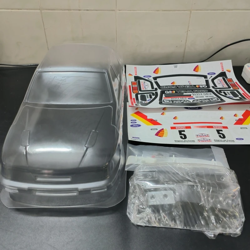 TC028 1/10 FORD SIERRA SAPPHIRE RS Clear Body Shell, 190mm x 257mm Drift Chassis Tamiya TT01 TT02