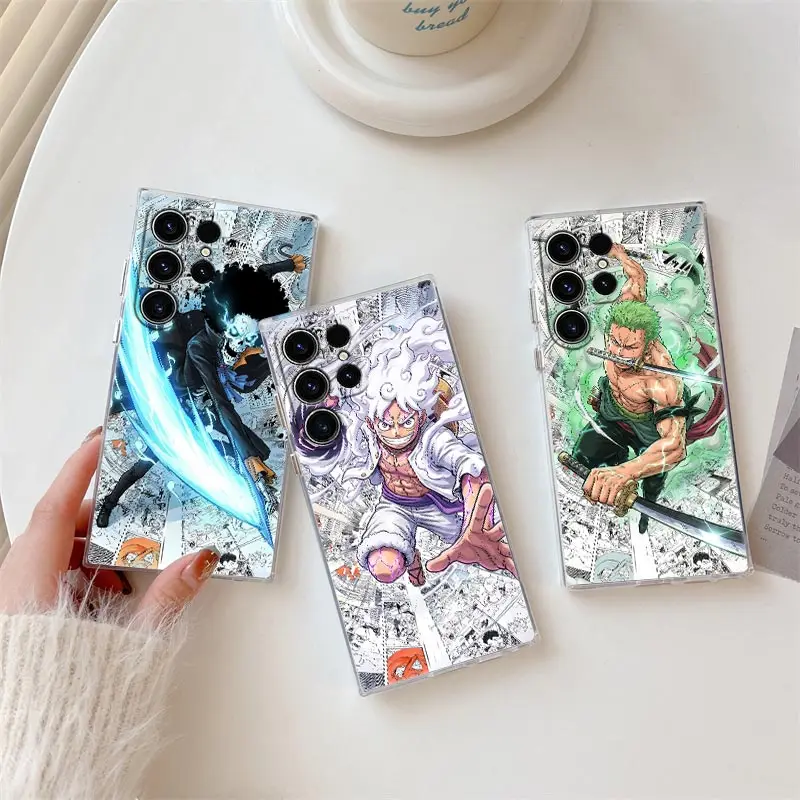 

Ones Pieces Comics S26Ultra Case Coque For Samsung Galaxy S25 S26 S24 S23 Ultra S22 S20 Plus S21 S25 FE A57 5G Clear Phone Cover