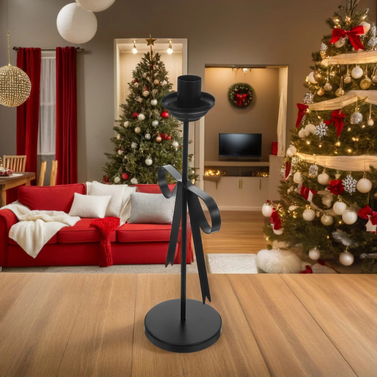 

Black Rustic Iron Bow Holders for Dining Table Weddings Seasonal Centerpieces Stand Decoration Iron Candlesticks