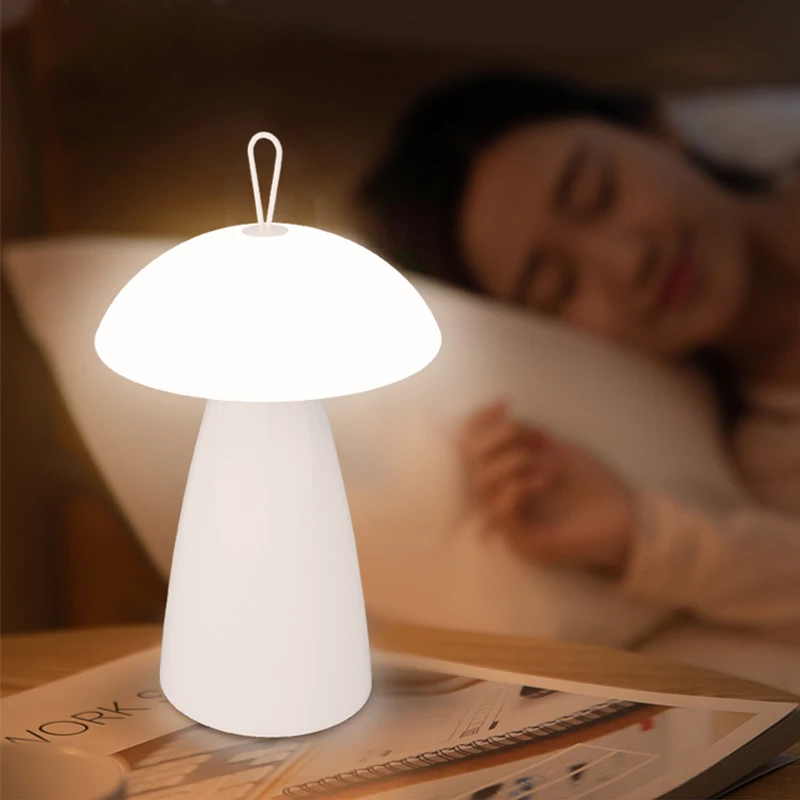 mushroom shaped ip54 indoor rechargeable led camping night light