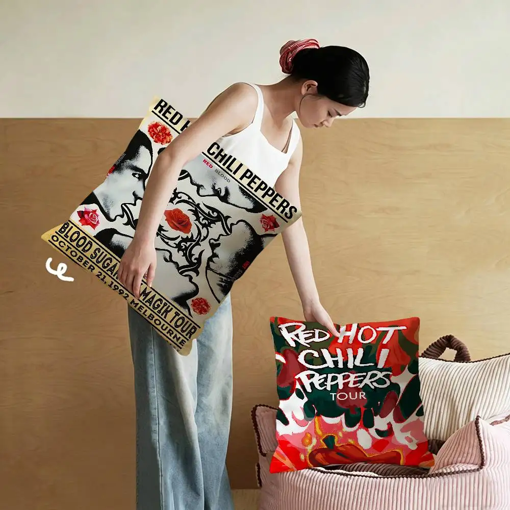 R-Red Hot C-Chili Peppers  Pillow Gift Home Office Decoration Bedroom Sofa Car Cushion Cover case 45x45