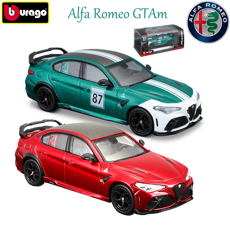 Bburago Alfa Romeo GTAm Cars Model 1:43 Alloy Luxury Vehicle Diecast Pull Back Cars Model Toy Collection Gift For Adults