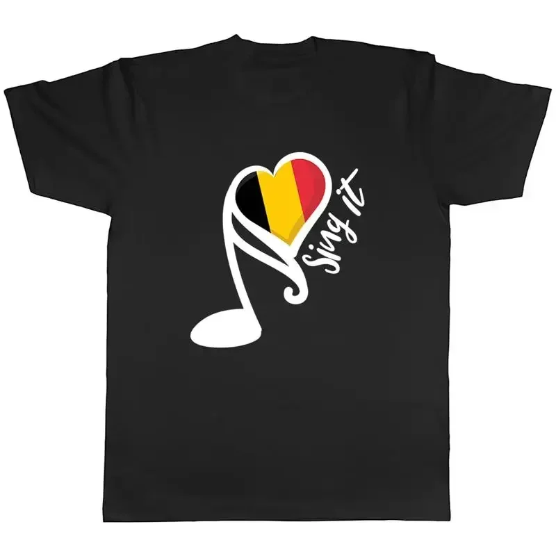 Belgium Song Contest Mens T-Shirt Music Singing Unisex Tee Gift